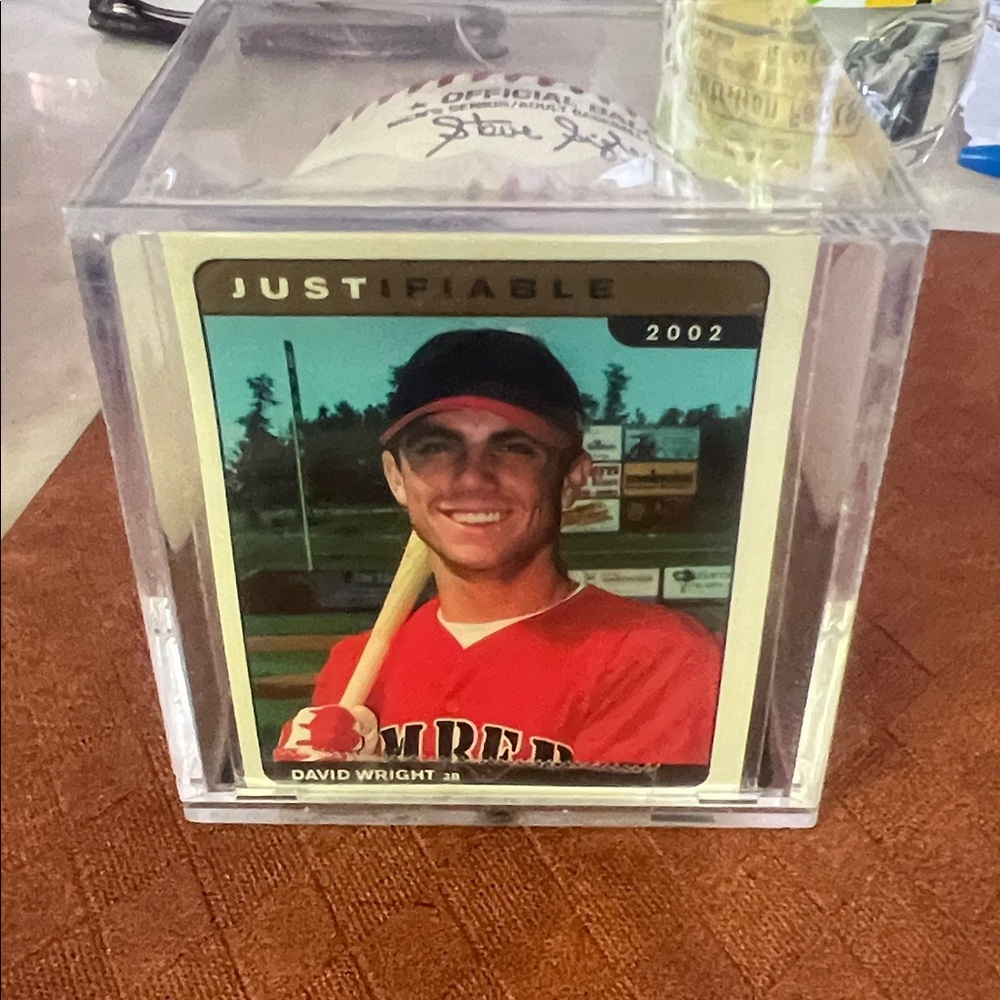 David Wright Justifiable 2002 Baseball Card - Red Jersey
